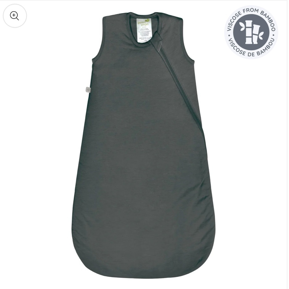 Perlimpinpin Quilted bamboo sleep sack - Charcoal (1.0 tog) - 6-18 Months